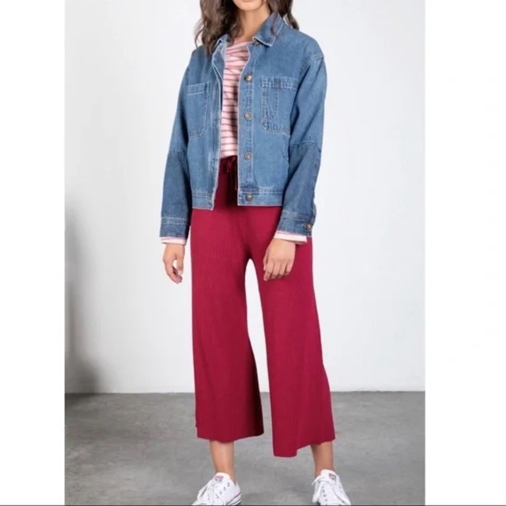 New Cropped Wide Leg Lounge Pants